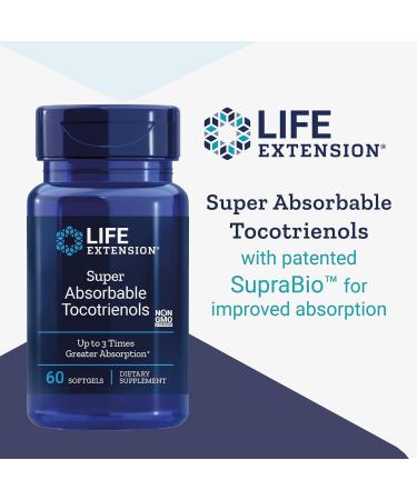 Life Extension Tocotrienols Vitamin E Softgels - 60ct | Laboratory Tested, Gluten-Free, SOYA-Free, Non-GMO - Buy Online on GoSupps.com