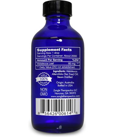 100% Pure Tea Tree Essential Oil for Skin & Toenail Fungus - Food Grade - Zongle Therapeutics 4 OZ - Buy Online on GoSupps.com