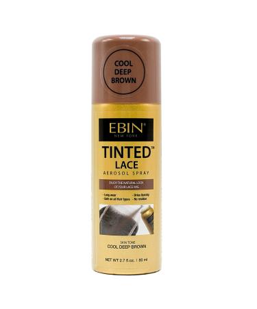 EBIN NEW YORK Tinted Lace Aerosol Spray - Cool Deep Brown 2.7oz/ 80ml Quick dry Water Resistant No Residue Water Resistant Even Spray Matching Skin Tone Natural Look 2.7 Fl Oz (Pack of 1) Cool Deep Brown - Buy Online on GoSupps.com