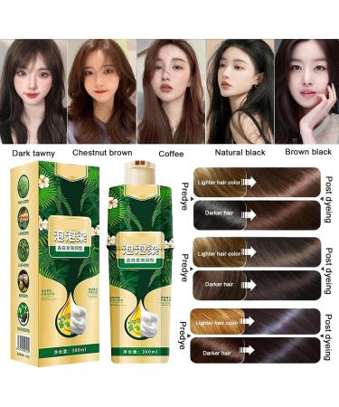 JORPKRAL Plant Bubble Hair Dye Shampoo 2023 Plant Hair Dye Shampoo Instant Natural Hair Dye Shampoo for Women and Man (2PCS Coffee) - Buy Online on GoSupps.com