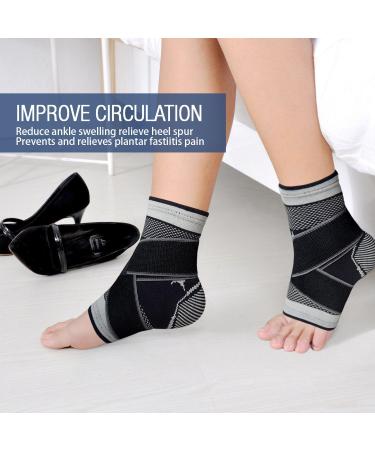 Plantar Fasciitis Sock with Arch Support for Effective Foot Pain Relief | Compression Sleeve for Achilles Tendon, Ankle Brace | Alleviates Swelling, Heel Spurs, Joint Pain - Grey - Buy Online on GoSupps.com