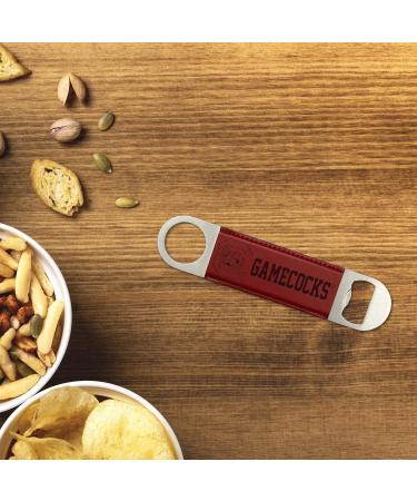 Rico Industries NCAA South Carolina Gamecocks Maroon Laser Engraved Bar Blade Faux Leather Laser Engraved Bar Blade - Great Beverage Accessory for Game Day - Buy Online on GoSupps.com