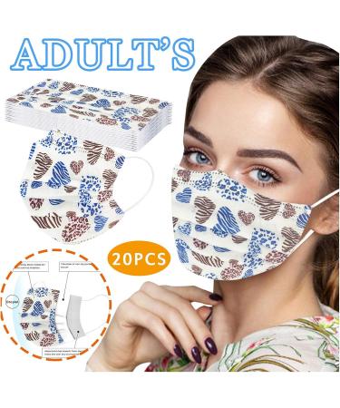 RWET 30PC Unisex Adult Stylish Pattern Disposable Mask for Coron v r s Protect on 3 Ply Non-Woven Protective Mouth-Coverages Elastic Earloop Dustproof Windproof - Buy Online on GoSupps.com