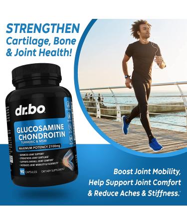 Glucosamine Chondroitin Turmeric MSM 2100mg Joint Pain Relief Supplement - Bone Health Support for Men & Women - Buy Online on GoSupps.com