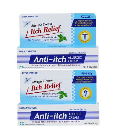 Pure-Aid Anti-Itch Allergic Cream - 1oz (2 Pack)