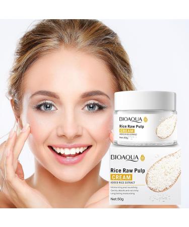  LINGJIONG Raw Pulp Rice Moisturizing Face Cream Anti-Aging Cream Nourishing and Hydrating Skin Cream with Rice Extract for Women - Buy Online on GoSupps.com
