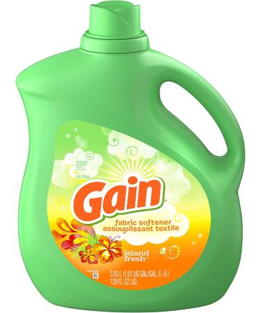 Buy Gain Liquid Fabric Softener - Island Fresh Scent 150 Loads (129 fl oz) - Premium Fabric Care for Softness & Freshness - Ships Internationally - Buy Online on GoSupps.com