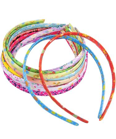 Duufin 30 Pieces Satin Hairbands - Vintage Thin 1CM Floral Headbands for Girls & Women | International Shipping Available - Buy Online on GoSupps.com