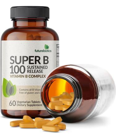 Futurebiotics Super B 100 Sustained Release Vitamin B Complex Non-GMO 60 Vegetarian Tablets 60 Count (Pack of 1) - Buy Online on GoSupps.com