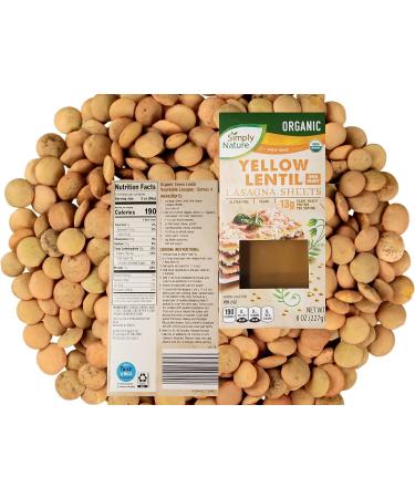 Simply Nature Yellow Lentil Lasagna Sheets Bundle Set - Vegan Organic Plant-Based Pasta, Non GMO Gluten Free, with Reusable Tote - Buy Online on GoSupps.com