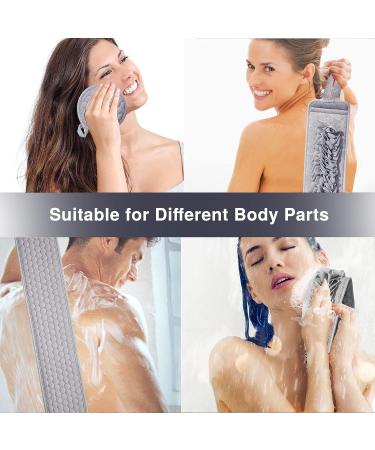 Suntee Exfoliating Loofah Back Scrubber & Sponge Pad Set - Double-Sided Body Exfoliator for Shower, Bath - Men, Women - Deep Cleaning Luffa Scrubber - 40.5 x 5.5 inch - Buy Online on GoSupps.com