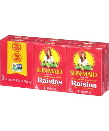 Sun-Maid Natural Raisins 6 Count (3 Pack) - 0.87 oz - Delicious & Nutritious Snack - Buy Online on GoSupps.com