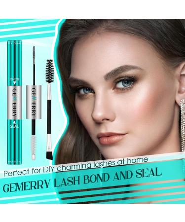 GEMERRY 12ml Lash Bond & Seal Waterproof Glue | Long Lasting Lash Cluster Adhesive - 72-96 Hours | Black Bond + White Seal for Home Use - Buy Online on GoSupps.com