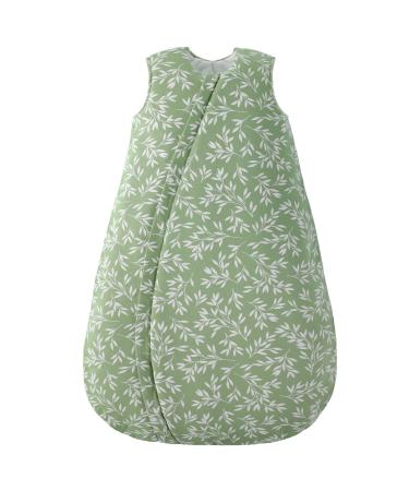 Looxii Baby Sleeping Bag 3.5 TOG 100% Cotton Soft Newborn Sleepsack Unisex Baby Wearable Blanket for Boys and Girls 12-18 Months Green Leaf 12-18 Months