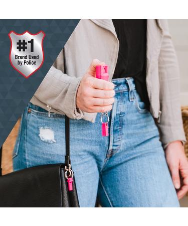 SABRE RED Pink Pepper Spray Keychain for Women - Maximum Police Strength, Quick Release, Finger Grip, 10-Foot Range, 25 Bursts - Help Fight Breast Cancer - Buy Online on GoSupps.com