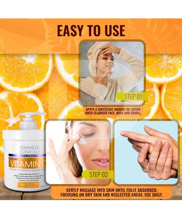 Advanced Clinicals Vitamin C Body Cream + Potent Vitamin C Face Lotion Brightening Skin Care Set  Anti Aging Dry Skin Rescue Creams Target Dry Skin  Sun Damaged Skin  Wrinkles  & Dark Spots  2-PC Set Face + Body Cream (2-P - Buy Online on GoSupps.com