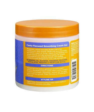 Cantu Flaxseed Styling Cream Gel 16 oz with Aloe, Honey, Shea Butter & Vitamin E - Buy Online on GoSupps.com