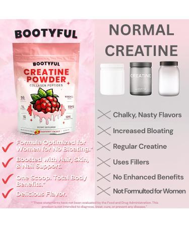 Creatine for Women Booty Builder Packed with Collagen, Biotin, BCAAs, Hyaluronic Acid, Vitamin C & Creatine Monohydrate Powder Lean Muscle & Skin Hydration Support Pink Lemonade, 30 Servings 9.17 Ounce (Pack of 1) - Buy Online on GoSupps.com