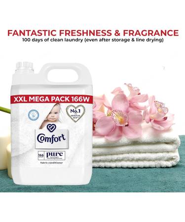 Comfort Pure Fabric Conditioner Odour Protection Fabric Softener Stay Fresh Technology Household Supplies Laundry Conditioner(XXL Pack 166 Washes 5L Clothes Freshener by Direct Mart) - Buy Online on GoSupps.com