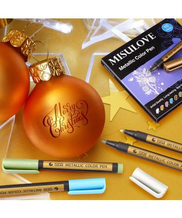 MISULOVE Metallic Marker Pens - Set of 10 Colors for Black Paper, Rock Painting, Crafts, Ceramics - Medium Tip - Buy Online on GoSupps.com