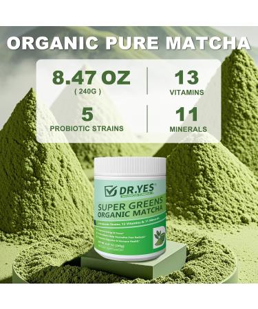 DR.YES Organic Grade Matcha Powder - Premium First Harvest Tea Energy Boost Calm Focus Latte Smoothie Baking & Traditional Tea Ceremony Gluten-Free Vegan (8.47oz / 240g) - Buy Online on GoSupps.com