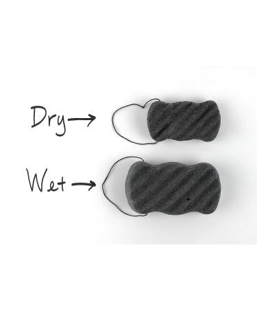Konjac Body Sponge with Bamboo Charcoal for Exfoliating and Cleansing Sensitive Skin - Vegan Loofah Pouf for Men and Women - Buy Online on GoSupps.com