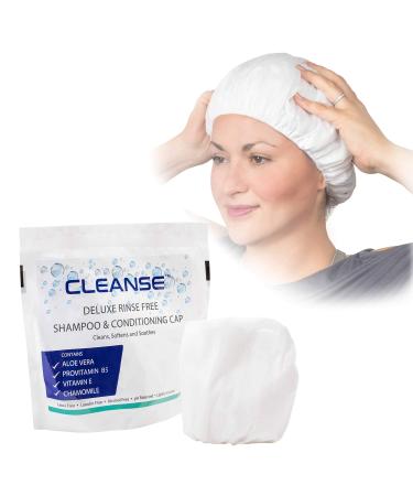 Deluxe Rinse Free Shampoo and Conditioning Cap  5 Pack  Waterless Shampoo and Conditioning Shower Cap - Use Anytime, Anywhere  3 Minutes - No Water Wash - Cleanse
