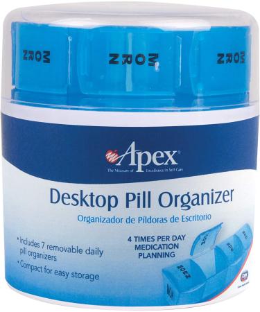 Apex Desktop Pill Organizer - 7 Day Medication Management Solution - Buy Online on GoSupps.com