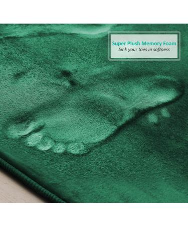 Clara Clark Hunter Green Memory Foam Bathroom Mats Set - Soft Non-Slip Absorbent - 3-Piece Small/Large/Contour - Buy Online on GoSupps.com