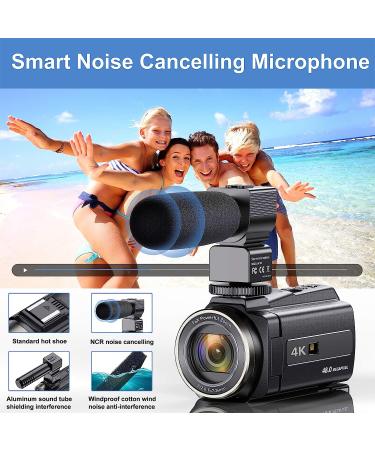 VAFOTON 4K Video Camera Camcorder with Microphone, 48MP Vlogging Camera for YouTube 16X Zoom 3.0" Touch Screen IR Night Vision Wi-Fi Vlog Cameras Webcam with Handheld Stabilizer Remote Control - Buy Online on GoSupps.com