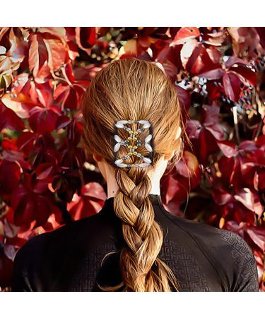 3 Pieces of Beaded Hair Comb Versatile Hair Comb Women's Hair Comb Slide Comb Bun Clip Magic Bead Hair Comb Elastic Hair Clip Suitable for Creating Various Hairstyles (Gun Black White Gold) - Buy Online on GoSupps.com