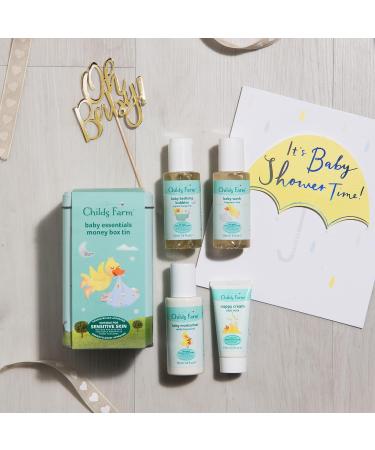 Childs Farm Baby Little Essentials Money Box Tin | Baby Bedtime Bubbles, Moisturiser, Wash & Nappy Cream | Baby Shower Gifts | For Dry, Sensitive, Eczema-Prone Skin - Buy Online on GoSupps.com