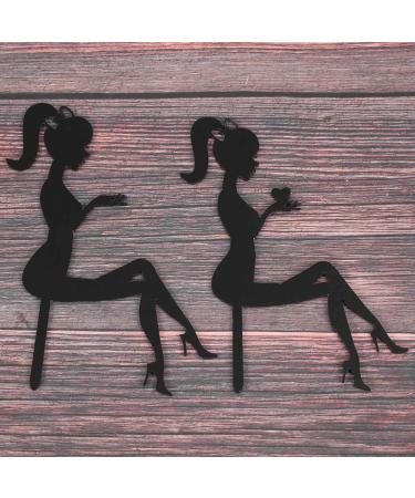 Uinfhyknd Pack of 6 High Heel Girls Birthday Cake Decoration Cake Toppers (Black) - Buy Online on GoSupps.com