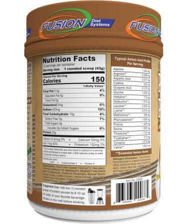 Fusion Plant Based Vegan Protein - Cafe Mocha | Best Gluten-Free Sugar-Free Sports Meal Replacement Shake | 12 Servings by Fusion Diet Systems - Buy Online on GoSupps.com