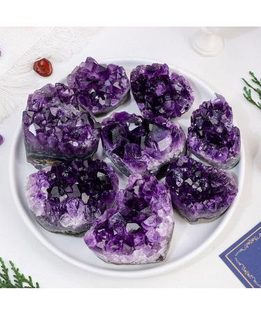 Natural Crystal Rough Natural Amethyst Geode Decor Heart-Shaped Quartz Crystal Cluster Amethyst Cluster Ornamental Specimens Creative Home Decoration Crafts 2in (Size : 2.4in) - Buy Online on GoSupps.com