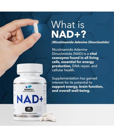 NAD Supplement for Anti-Aging and Cell Regeneration | NAD Booster 500mg Per Serving | NMN Supplement Alternative | Similar to Nicotinamide Riboside | 60 Capsules (30 Day Supply) 1 - Buy Online on GoSupps.com