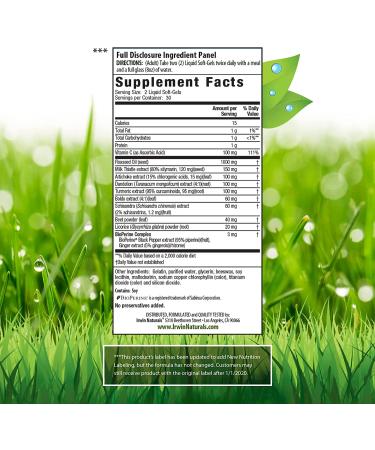 Irwin Naturals Milk Thistle Liver Detox - 60 Liquid Soft-Gels for Optimal Liver Health - Buy Online on GoSupps.com