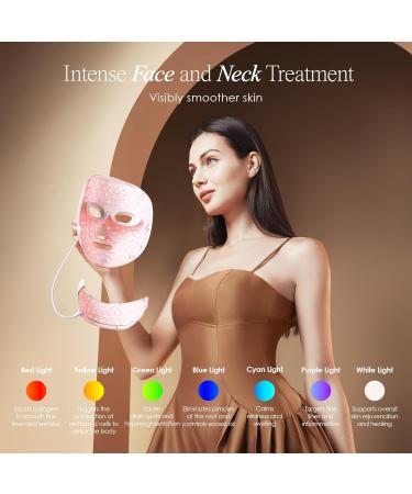 Project E Beauty LED Light Therapy Mask | Photon Skin Rejuvenation Face & Neck Mask | 7 Colors LED Face Mask | Anti Aging | Dark Spot & Acne Scar | Brightening Skincare Mask - Buy Online on GoSupps.com
