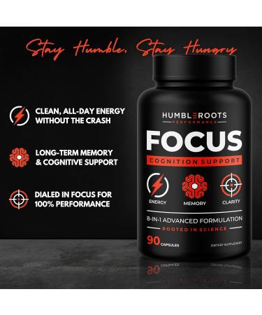 8-IN-1 All-Natural Nootropic Supplement | Boost Energy Focus & Memory | Organic Lion's Mane Rhodiola Cognizin Citicoline Caffeine & B12 - Shop Internationally - Buy Online on GoSupps.com