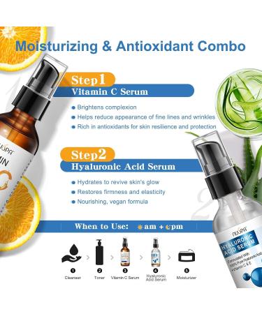 100% Pure Hyaluronic Acid Serum with Vitamin C & E - Hydrate Moisturize & Plump Skin | Anti-Aging Face Neck & Body Serum - 2 Oz - Buy Online on GoSupps.com