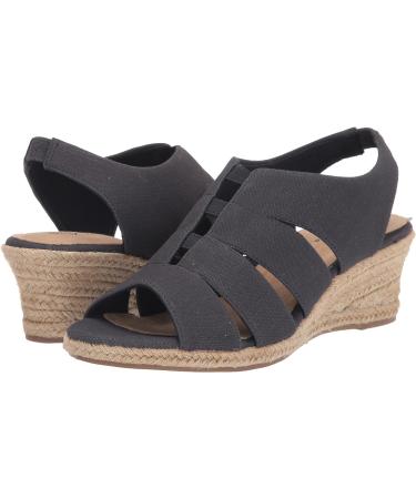 Easy Street Women's Aziza Wedge Sandal - Navy Linen Print - Size 11 - Comfortable and Stylish - Buy Online on GoSupps.com