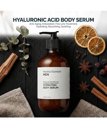 Nordisk Element Body Serum for Men 9.13 Fl Oz | Lightweight & Instant Hydrating Serum with Hyaluronic Acid Antioxidants & Nordic Botanicals | Vegan Spices & Sandalwood Scent - Buy Online on GoSupps.com