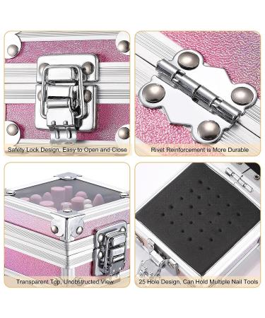 Noverlife Pink Nail Drill Bit Holder Box - 25 Holes Organizer for Professional Manicure Tools - Buy Online on GoSupps.com