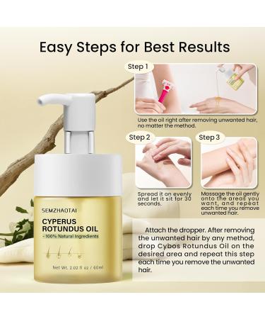Cyperus Rotundus Oil Cyprus Oil Reduces Body Hair Soothes & Nourishes Skin Safe for All Types Ideal for Full Body Use Natural Hair Removal Solution - Buy Online on GoSupps.com