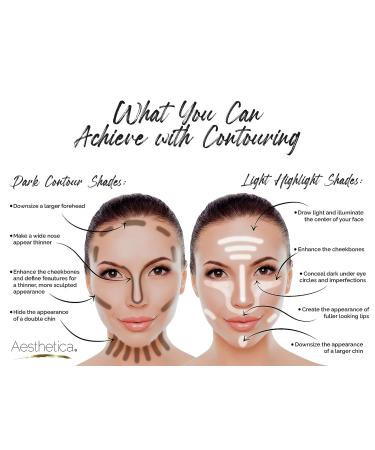 Aesthetica Cosmetics Contour & Highlighting Powder Palette - 6 Shades with Easy Step-by-Step Instructions - Buy Online on GoSupps.com