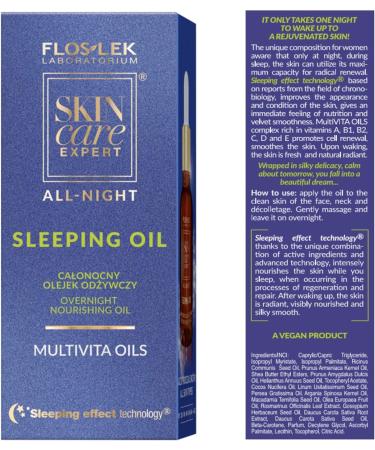 FLOSLEK Overnight Face Argan Oil | 30 ml | Contains 11 Oils & Vitamin E | Nourishes Regenerates & Smooths | Against Premature Ageing | Vitamin Booster | Sleeping Effect Technology for all Skin Types - Buy Online on GoSupps.com