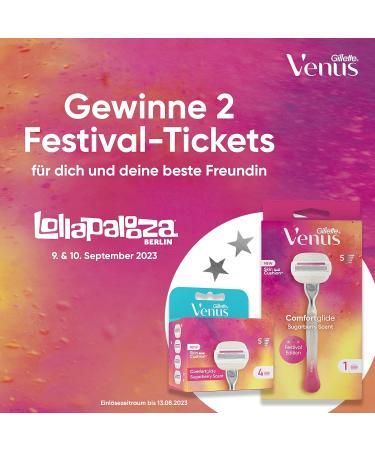 Gillette Venus Comfortglide Festival Razor Blades - 4 Replacement Blades for Women's Razors | Smooth Shave & Ultimate Comfort - Buy Online on GoSupps.com