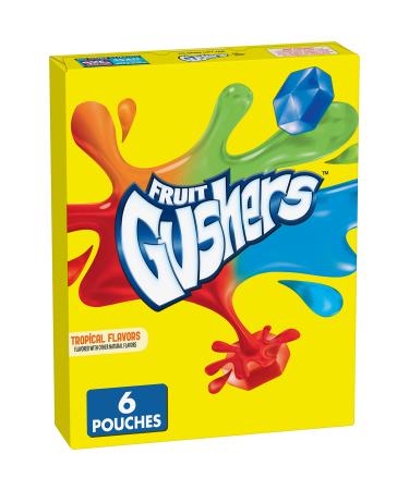 Gushers, Tropical Flavors Fruit Snacks, 6 Pouches