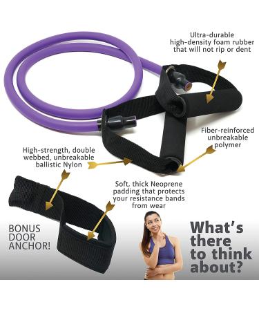 TRIBE Single Resistance Bands Set with Handles & eBook | Medium Level 1 for Fitness Training, Physical Therapy & Home Workouts - Buy Online on GoSupps.com