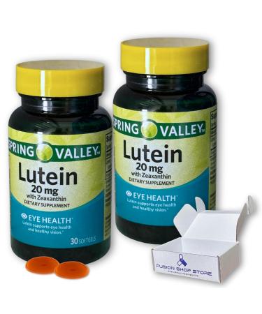 Lutein 20mg- with Zeaxanthin 30 softgels (Pack of 2) Boxed by Fusion Shop Store